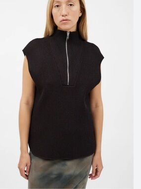 Ganni Dark Brown Knit Sleeveless Vest M